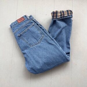 L.L. Bean flannel lined denim jeans